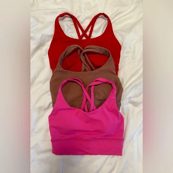 3 Lululemon Energy Bras - Size 2 - Picture 1 of 2